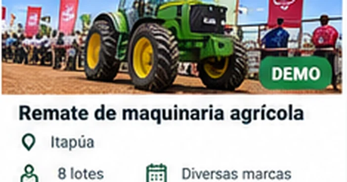 Remate demostrativo de maquinaria